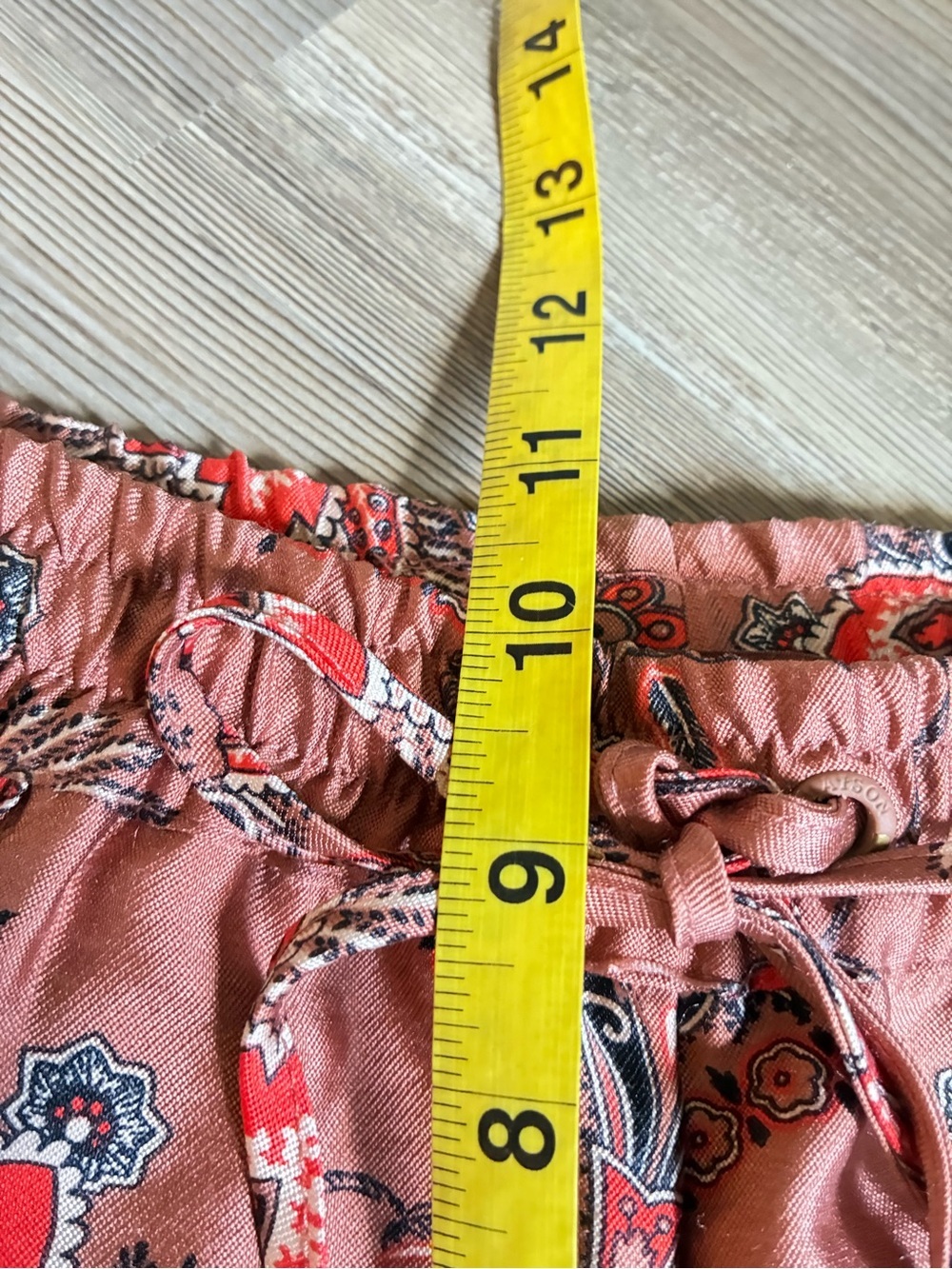 The Peaks Oriental print Pants Pull on Side stripe Drawstring Women’s XS Modern - Picture 6 of 14